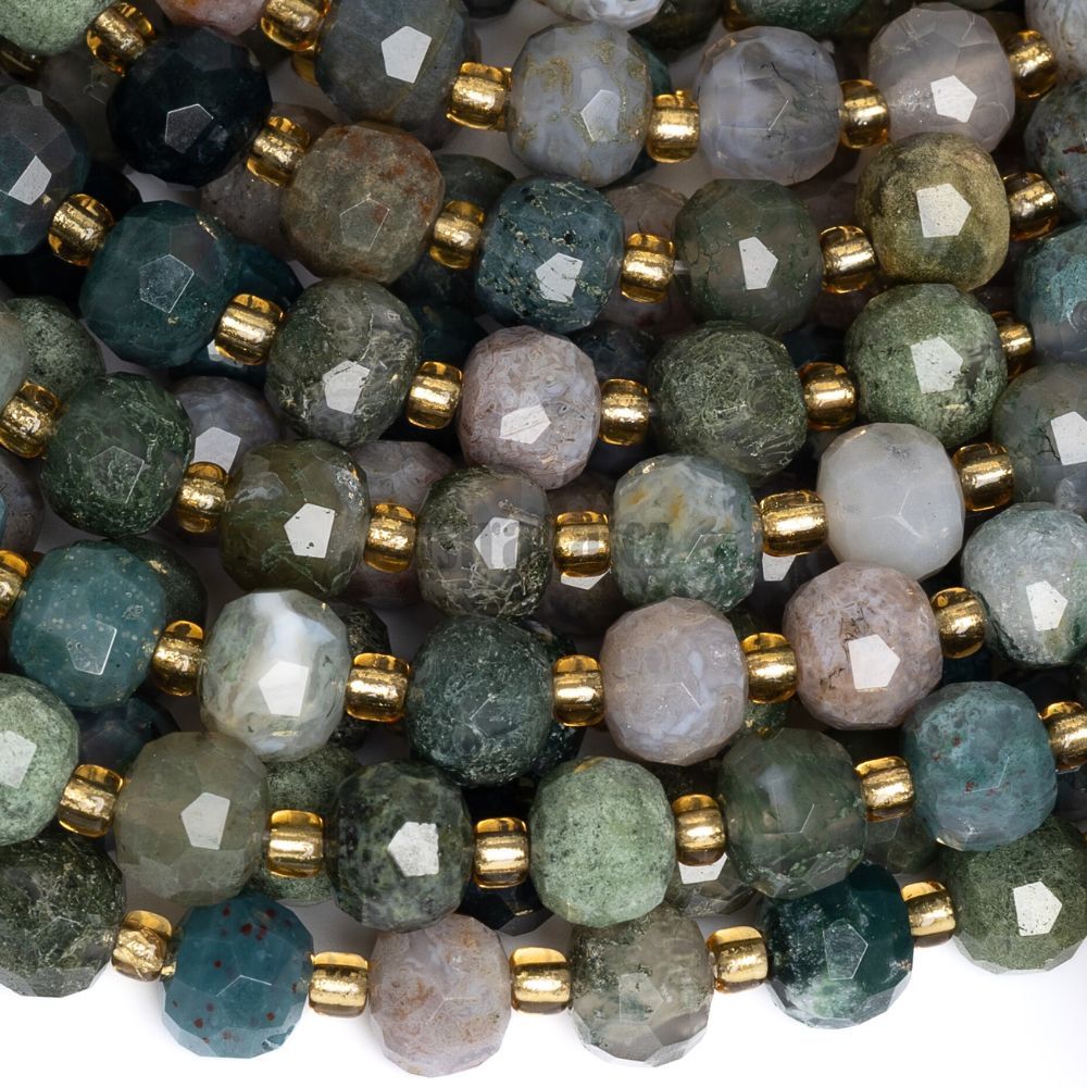 Achát indický korálky 6x8mm rondelky broušené půlšňůra Achát indický korálky 6x8mm rondelky broušené půlšňůra