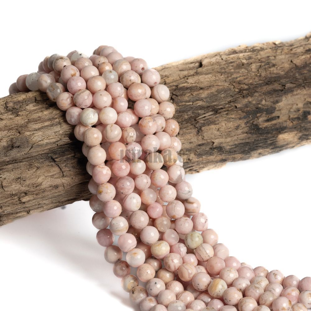 Rodochrozit světle růžový korálky 5mm půlšňůra Rodochrozit světle růžový korálky 5mm půlšňůra