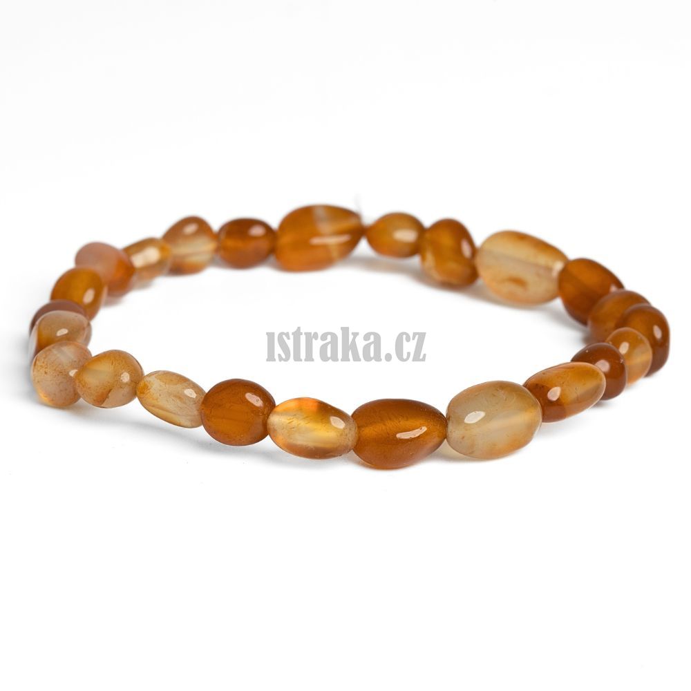 Náramek karneol nugety 6x8mm Náramek karneol nugety 6x8mm