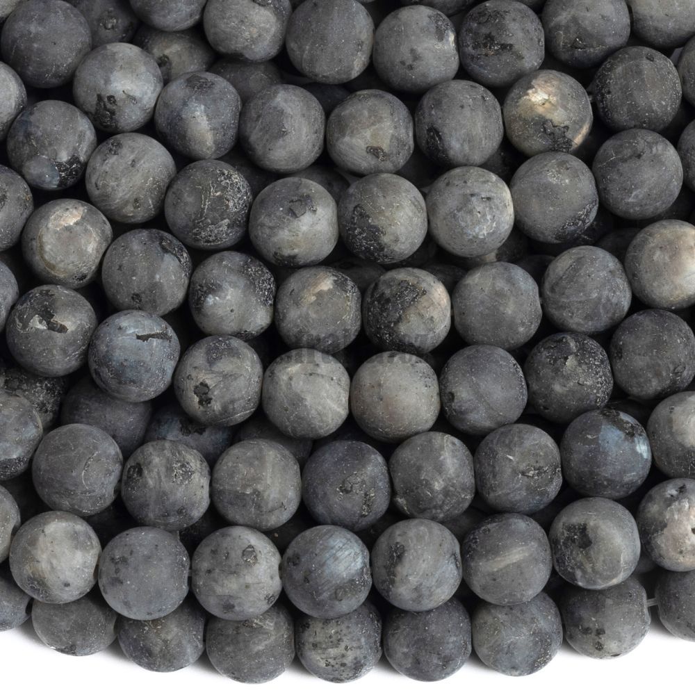 Larvikit korálky 6mm matné šňůra Larvikit korálky 6mm matné šňůra