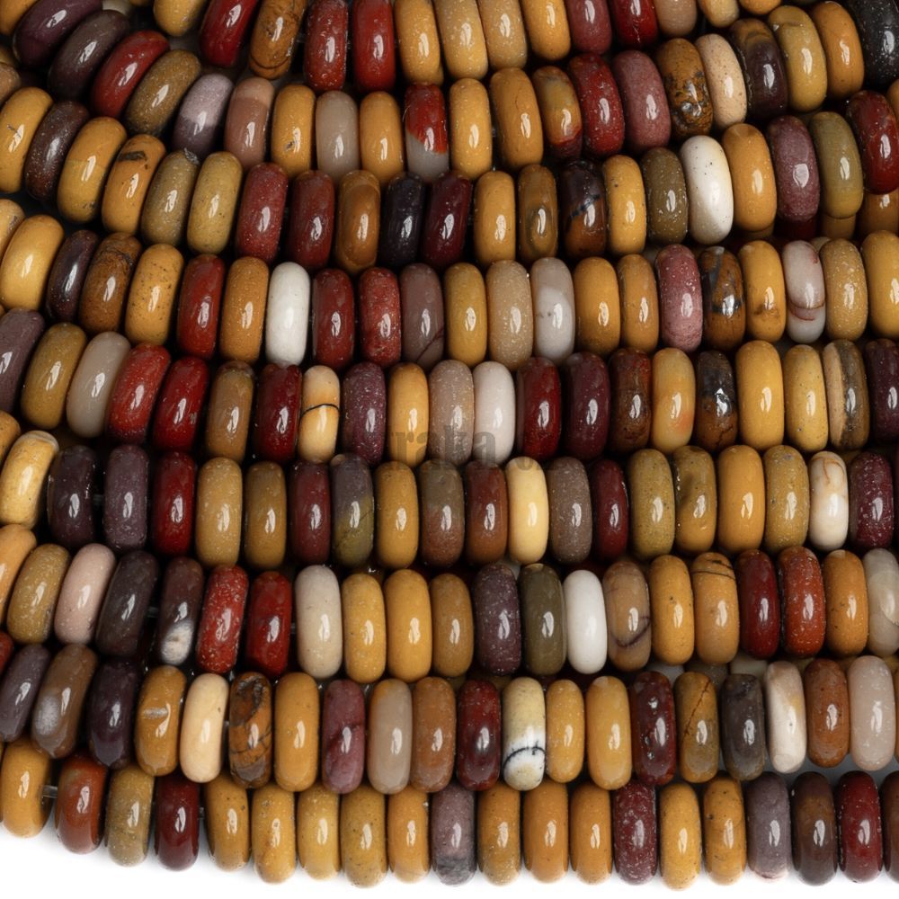 Jaspis mookait korálky 6x2mm úzké rondelky půlšňůra Jaspis mookait korálky 6x2mm úzké rondelky půlšňůra