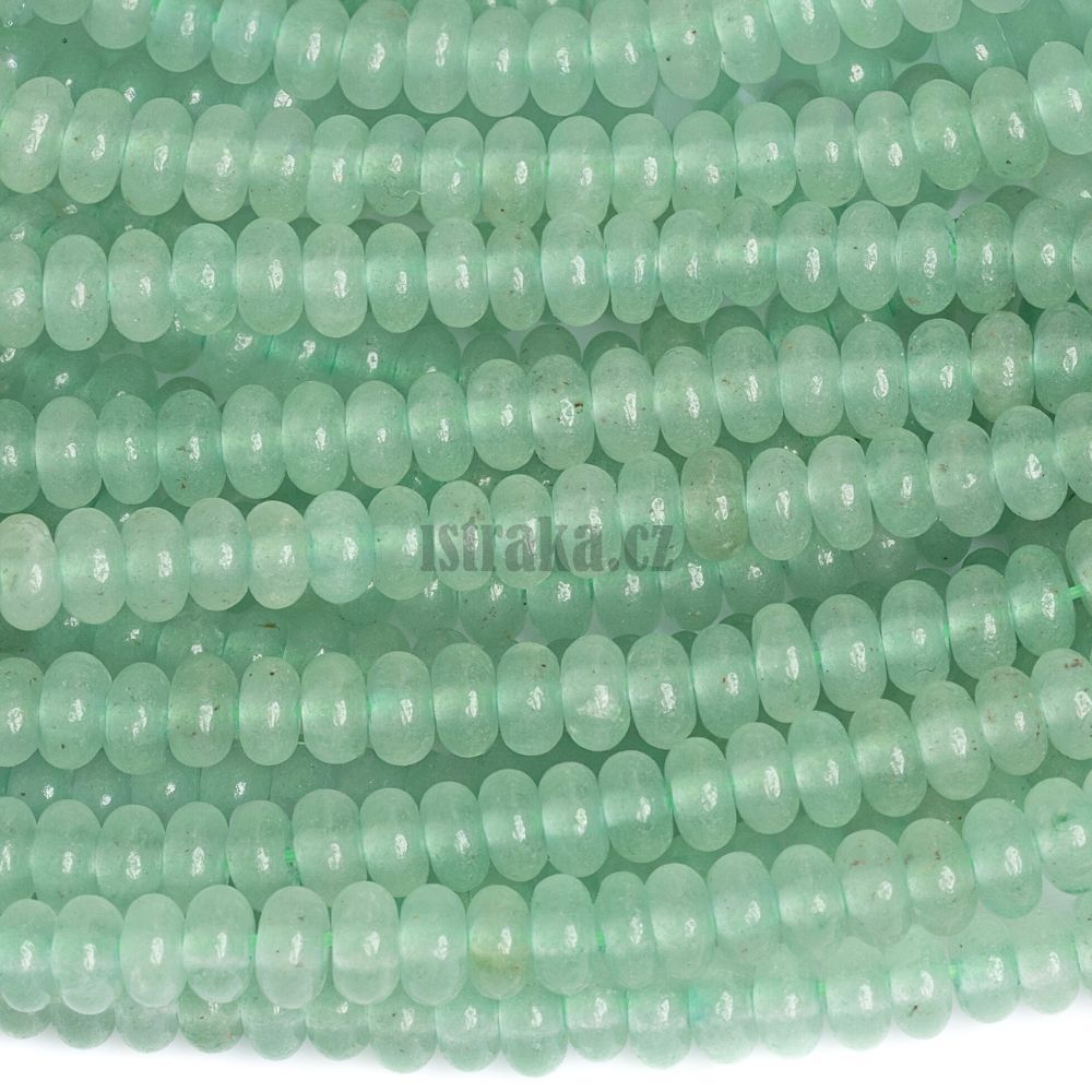 Avanturin zelený korálky 4x2mm úzké rondelky půlšňůra Avanturin zelený korálky 4x2mm úzké rondelky půlšňůra