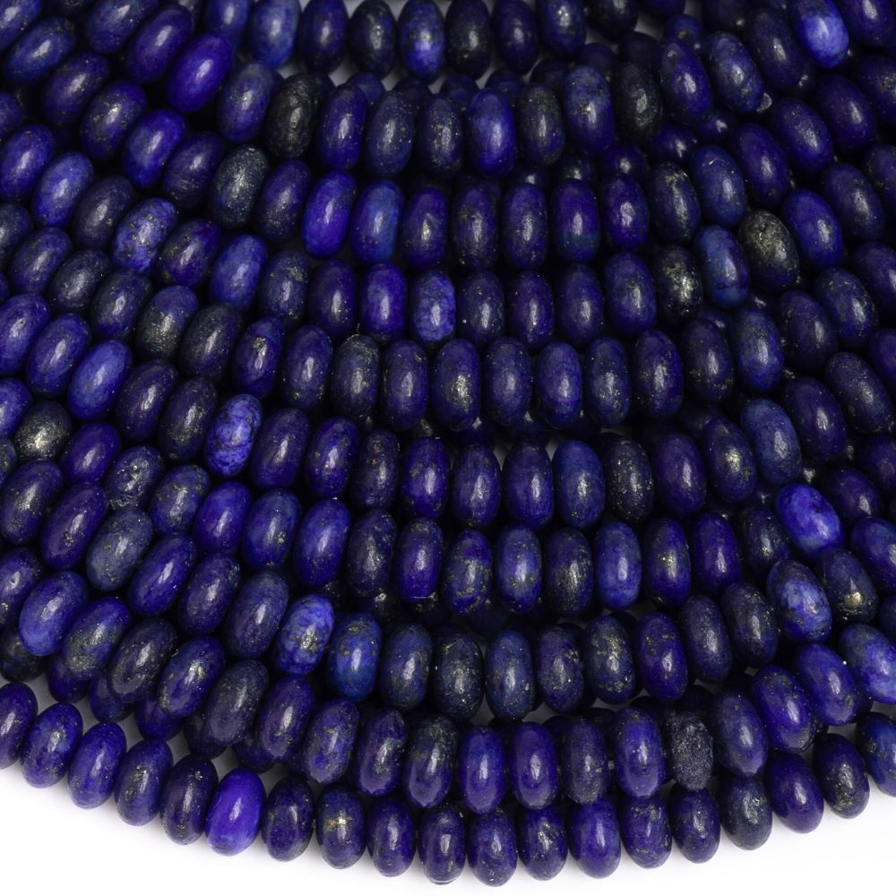 Lapis lazuli korálky 4x2mm úzké rondelky půlšňůra Lapis lazuli korálky 4x2mm úzké rondelky půlšňůra