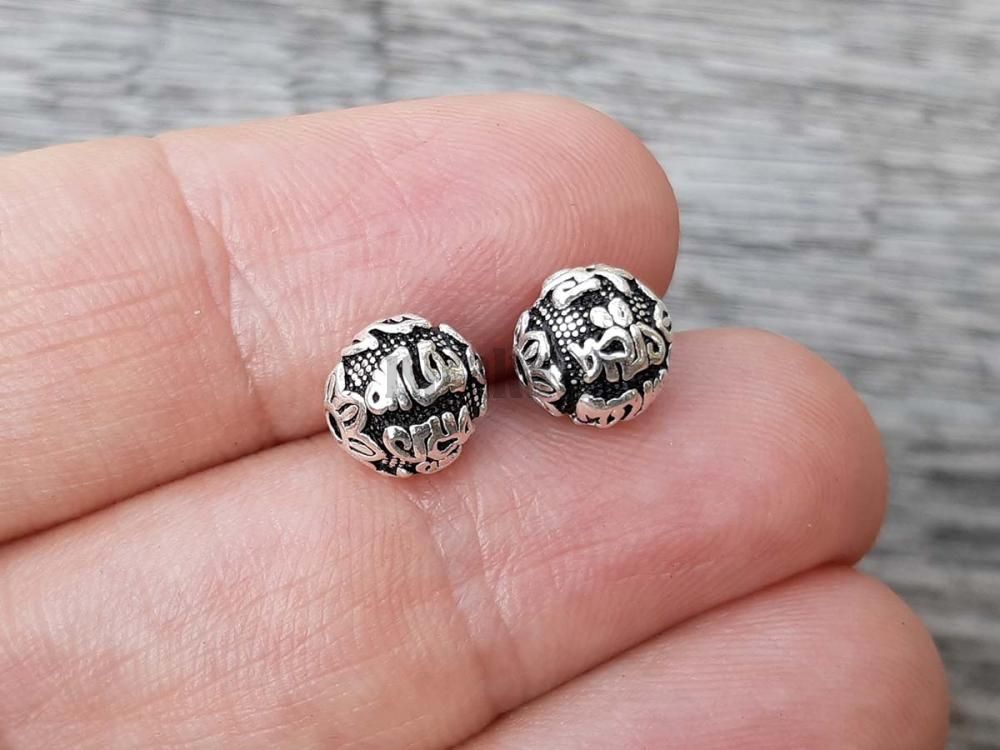 Ohm mani padme um korlek 8mm Ag925 starostbrn