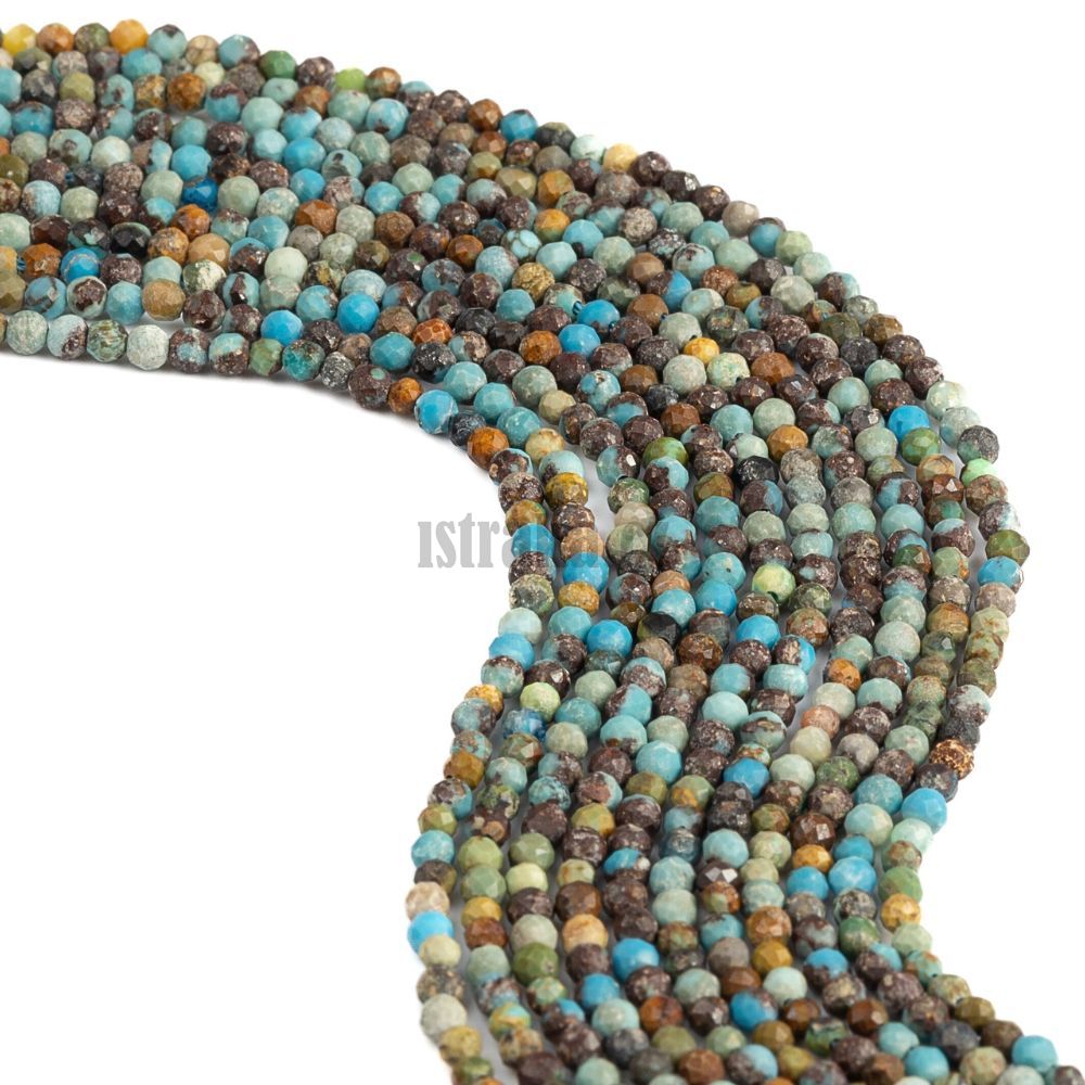 Tyrkys přírodní korálky 2,5mm broušené šňůra Tyrkys přírodní korálky 2,5mm broušené šňůra