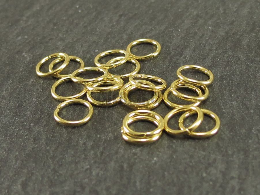 Kroužky spojovací 6mm zlaté nerez 20 ks