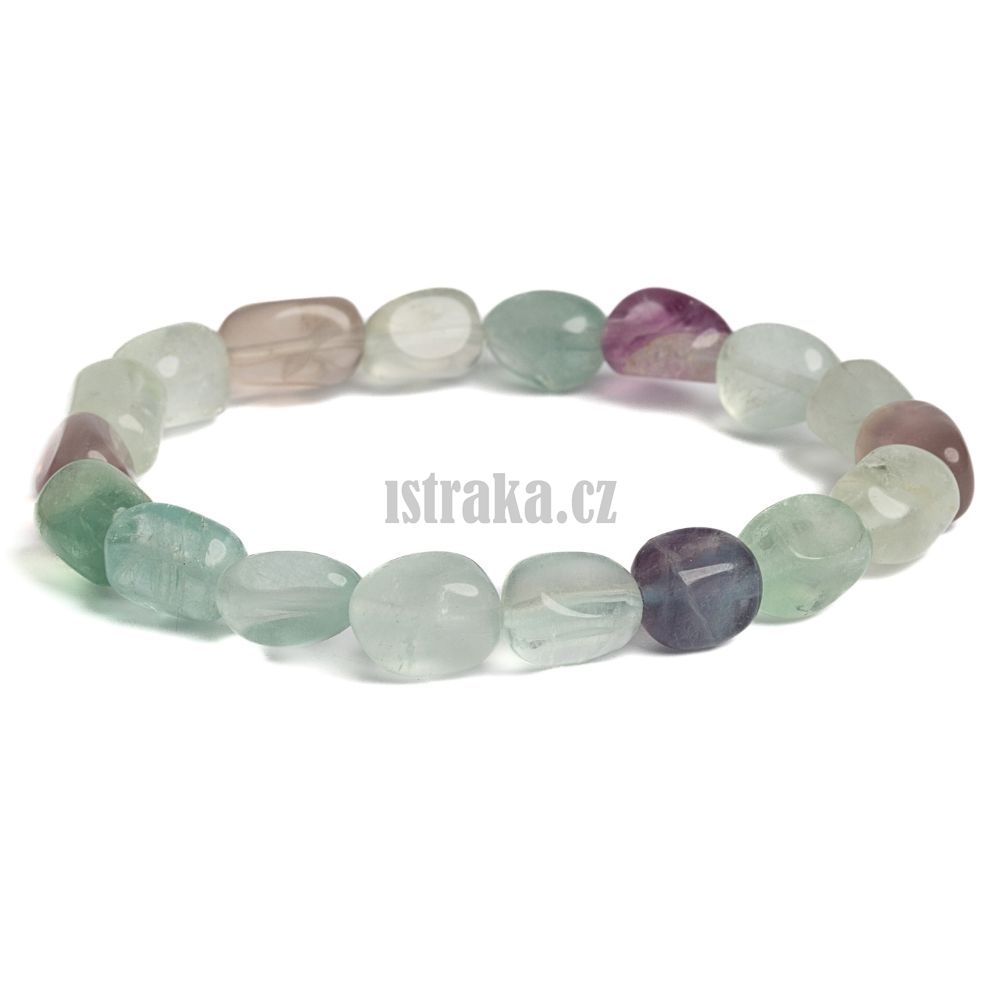 Náramek fluorit bonbonový nugety 8x10mm Náramek fluorit bonbonový nugety 8x10mm