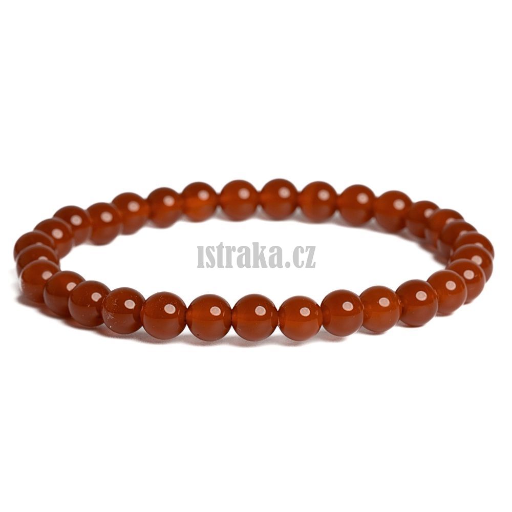 Náramek karneol 6mm Náramek karneol 6mm