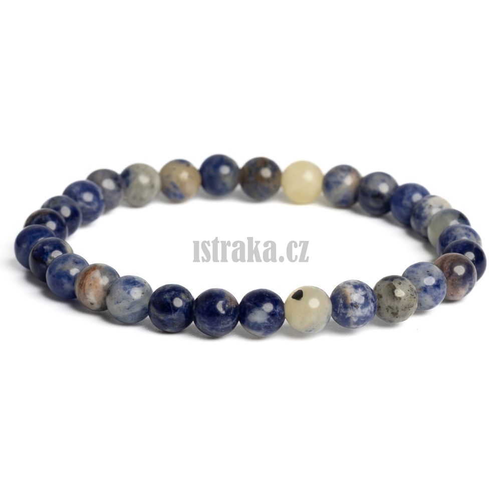 Náramek sodalit 6mm bílomodrý Náramek sodalit 6mm bílomodrý
