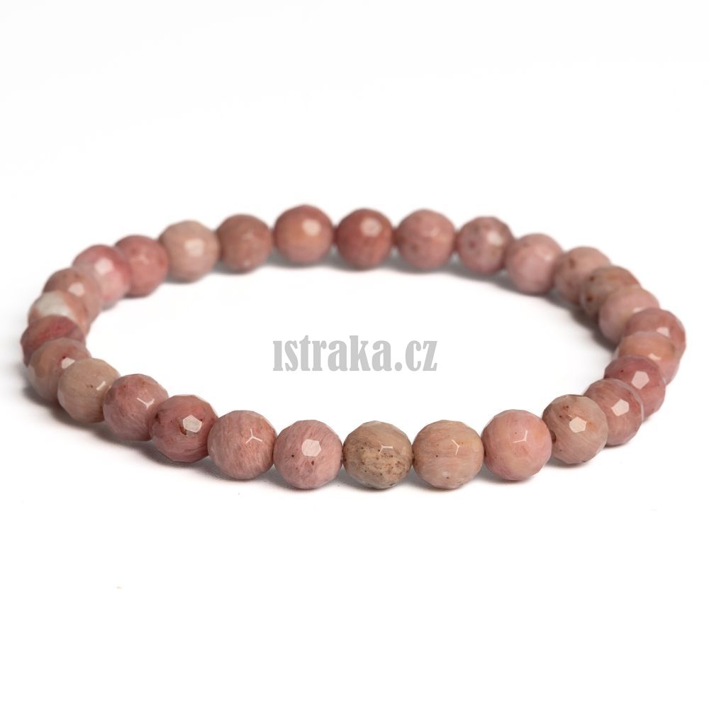 Náramek rodonit 6mm broušený Náramek rodonit 6mm broušený