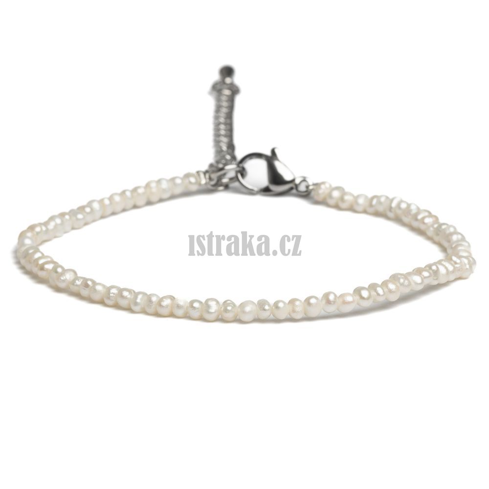 Náramek z říčních perel 2-3mm Náramek z říčních perel 2-3mm