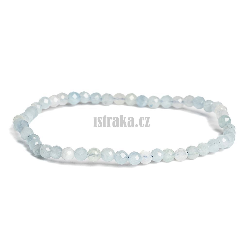 Náramek akvamarín broušený 4mm Náramek akvamarín broušený 4mm