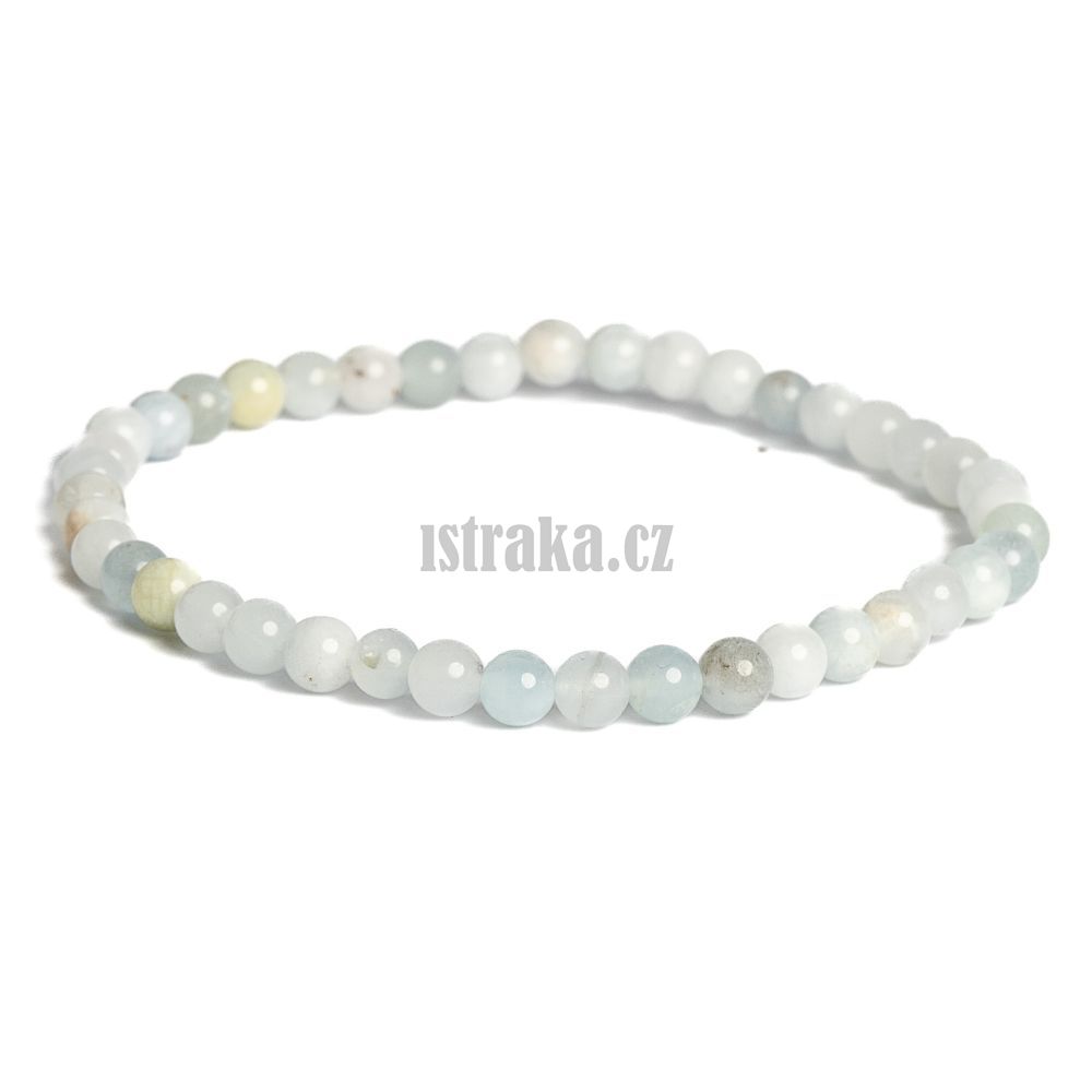 Náramek akvamarín 4mm mix farieb Náramek akvamarín 4mm mix farieb