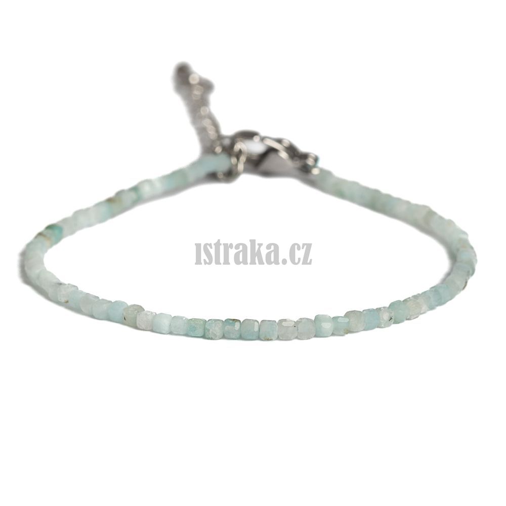 Náramek z amazonitu 2-3mm minikostky Náramek z amazonitu 2-3mm minikostky