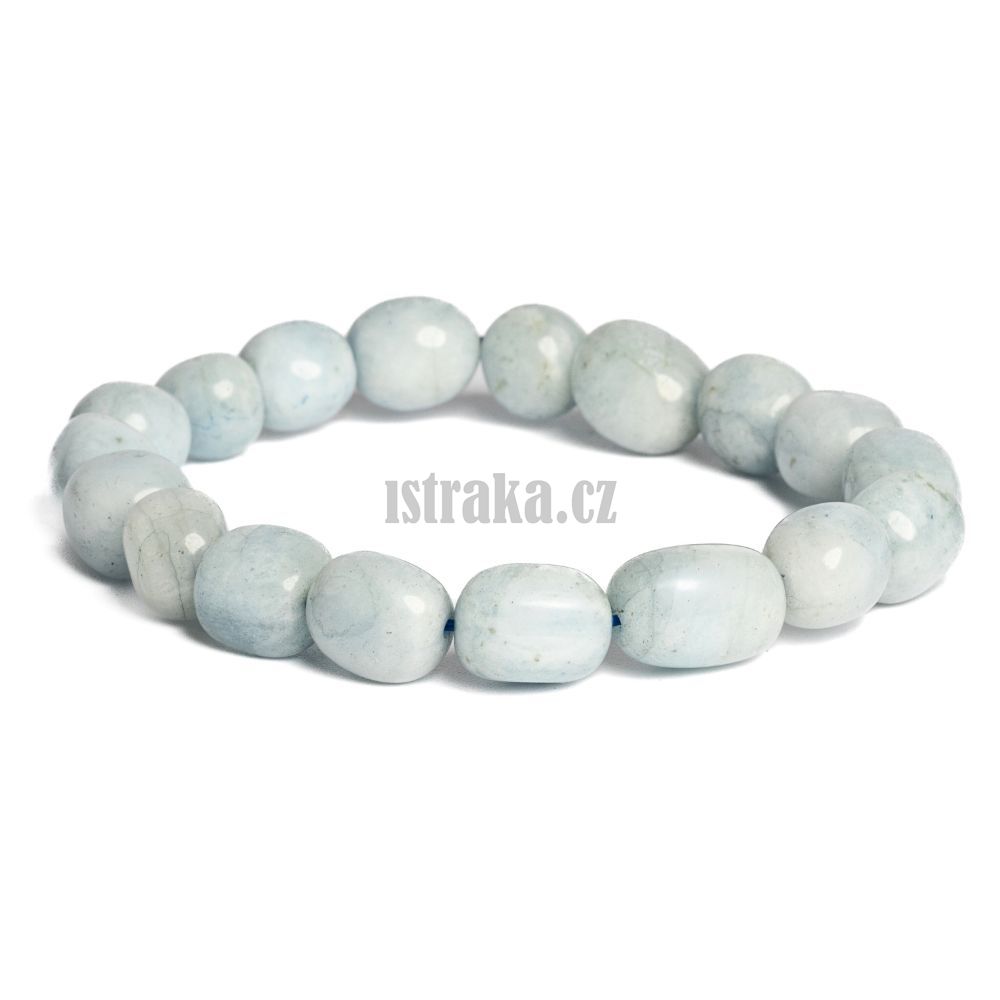 Náramek akvamarín 10x14 kamínky Náramek akvamarín 10x14 kamínky