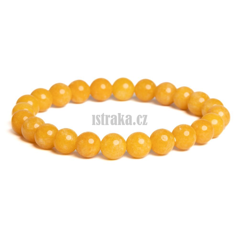 Náramek jadeit 8mm žlutý Náramek jadeit 8mm žlutý