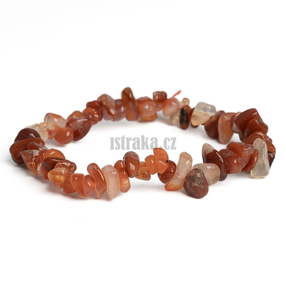 Náramek karneol zlomky 7-10 mm Náramek karneol zlomky 7-10 mm