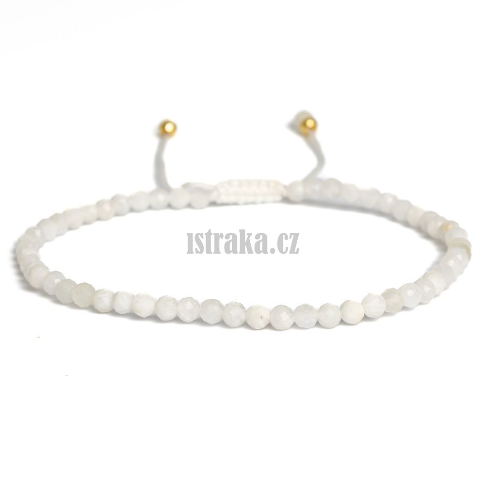 Šňůrkový náramek měsíční kámen bílý Šňůrkový náramek měsíční kámen bílý