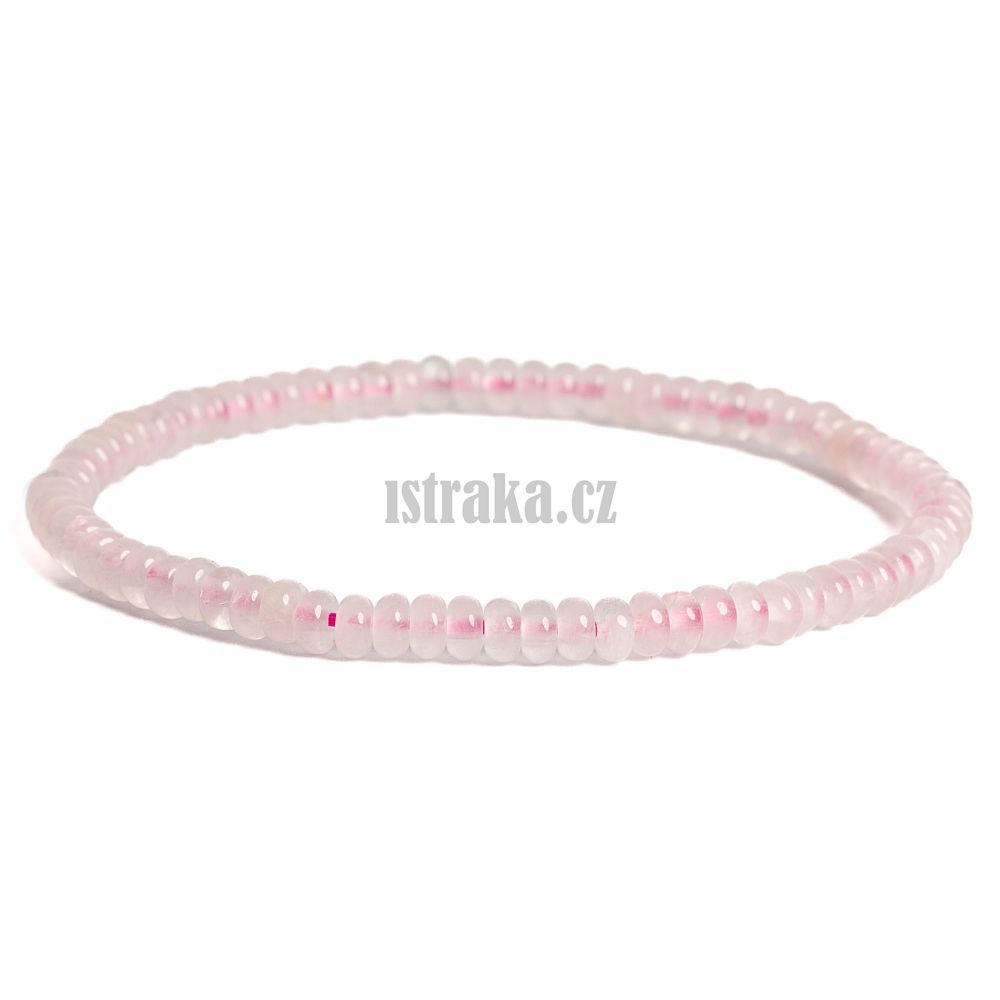 Náramek růženín 2x4mm rondelky Náramek růženín 2x4mm rondelky