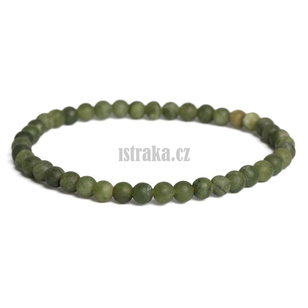 Náramek jadeit Taiwan 4mm matný Náramek jadeit Taiwan 4mm matný