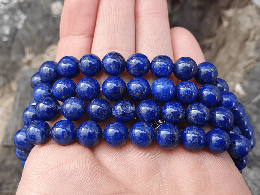 Lapis lazuli Afgánistán korálky 7mm A kvalita půlšňůra