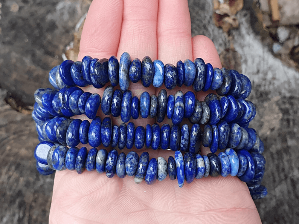 Lapis lazuli korálky rondelky nepravidelné půlšňůra