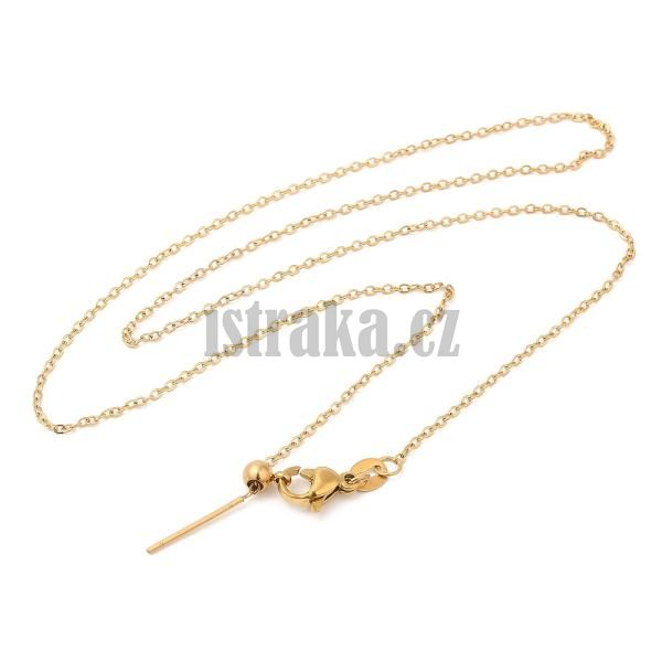 etzek na vrobu korlkovho nhrdelnku s jehlou na konci 44cm zlat nerez