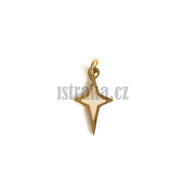 Pvsek hvzda s perleou 11x6mm zlat nerez