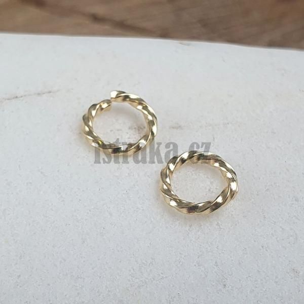 Krouky spojovac ozdobn 8mm zlat nerez 6 ks