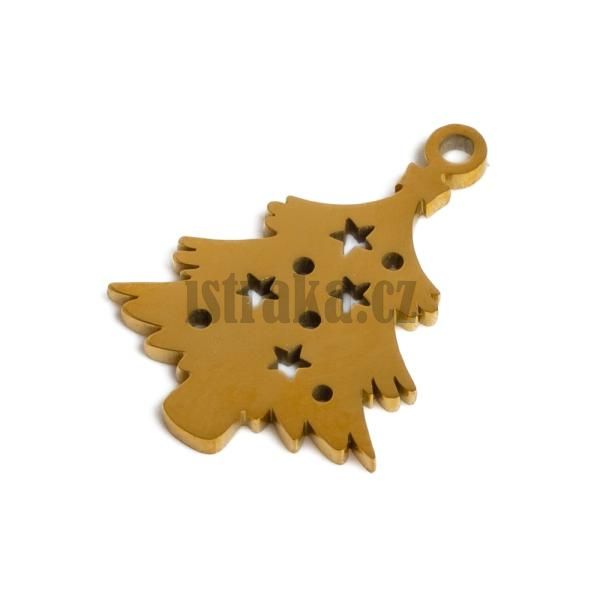 Pvsek vnon stromek 17mm nerez zlat