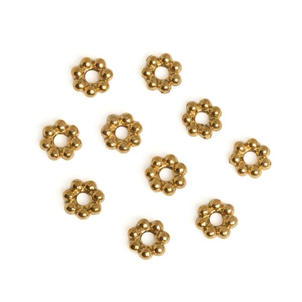 Kor�lek kv�tinka 4mm nerez zlat� 10ks (ion plating)