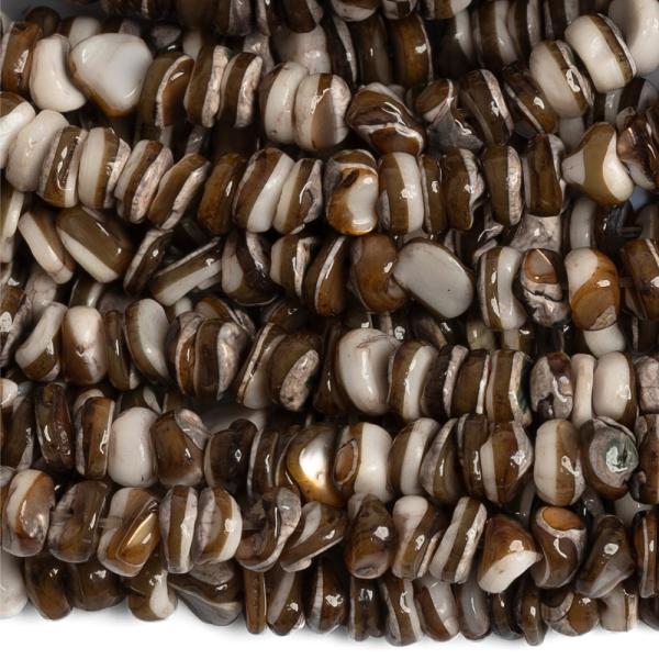 Perle� hn�d� kor�lky 5x3mm zlomky ���ra