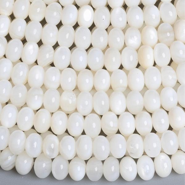 Perle� b�l� kor�lky 5x3mm tu�n� rondelky ���ra