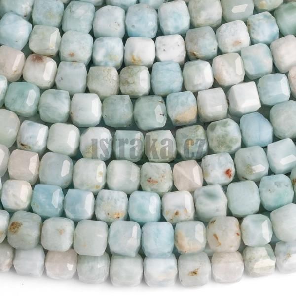 Larimar korlky 3,5mm kostky brouen A kvalita plra