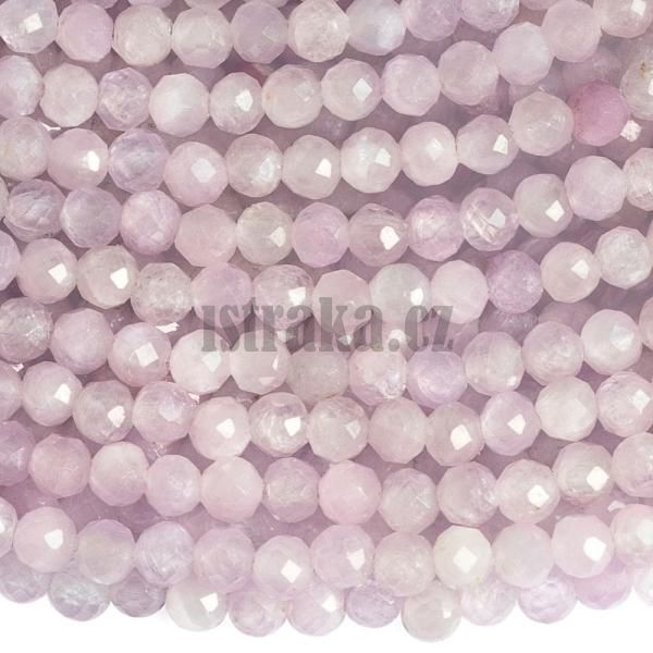 Kunzit korlky 3mm brouen A kvalita plra