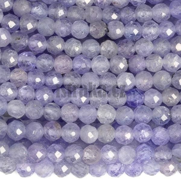 Tanzanit korlky 3mm brouen A kvalita plra