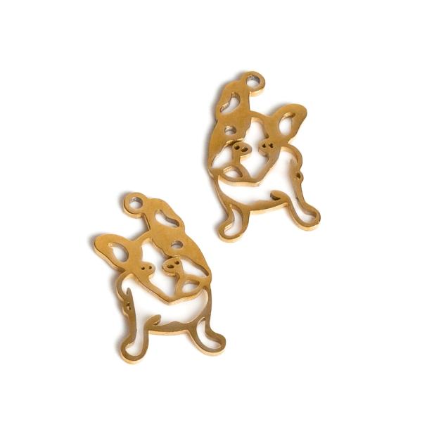 Francouzsk� buldo�ek p��v�sek 17 mm zlat� nerez