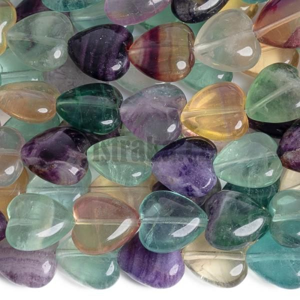 Fluorit korlky 12mm srdka plra