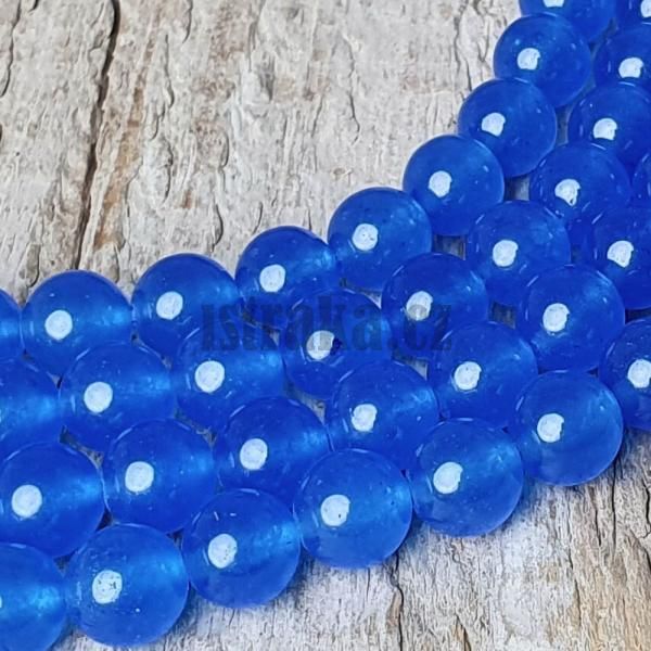 Jadeit korlky 8mm tmavomodr prsvitn ra