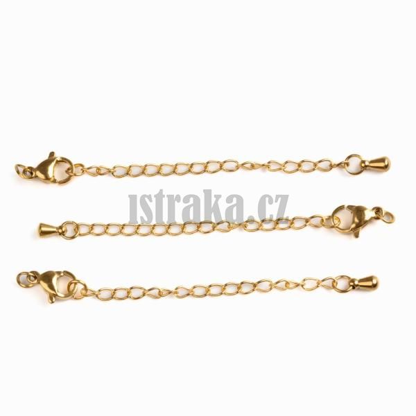 etzek prodluovac s karabinkou 3 ks nerez zlat typ 1
