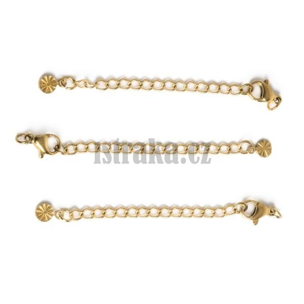 etzek prodluovac s karabinkou 3 ks nerez zlat typ 3