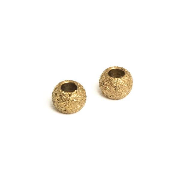 Kor�lek p�skovan� efekt 3x2mm nerez zlat� 2ks
