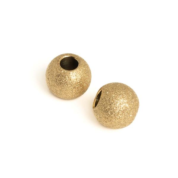 Kor�lek p�skovan� efekt 8x6mm nerez zlat� 2ks (ion plating)