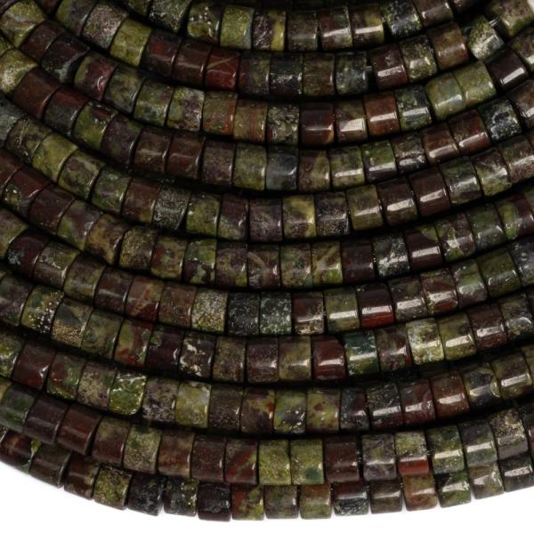 Jaspis dra�� krev kor�lky 2x3mm rondelky p�l���ra