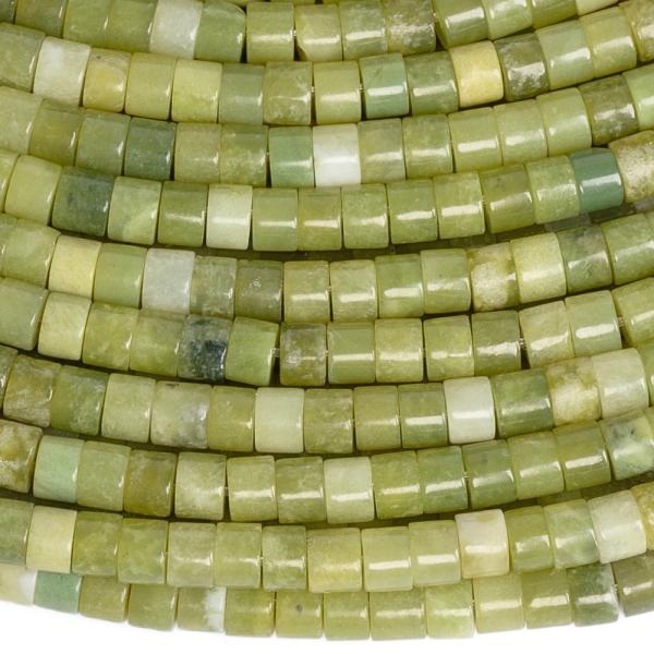 Jadeit zelen� kor�lky 2x3mm rondelky p�l���ra