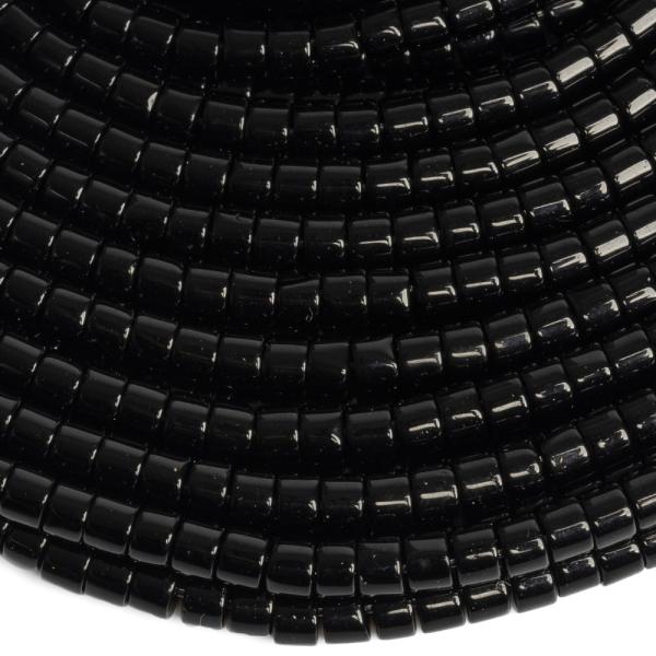 Obsidi�n �ern� kor�lky 2�3mm rondelky p�l���ra