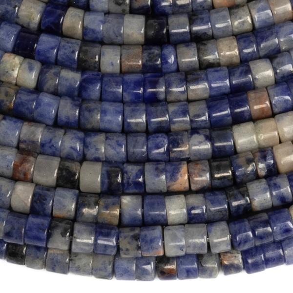 Sodalit b�lo-modr� kor�lky 2�3mm rondelky p�l���ra