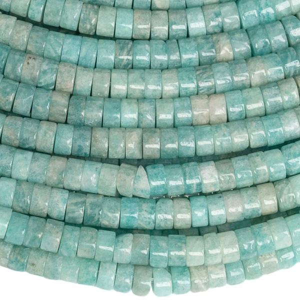 Amazonit tyrkysov� mix kor�lky 4x2mm rondelky p�l���ra