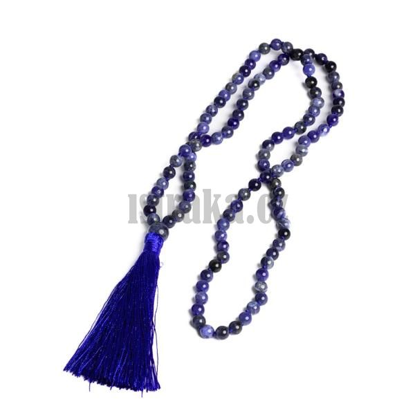 Nhrdelnk Japa Mala sodalit 6mm