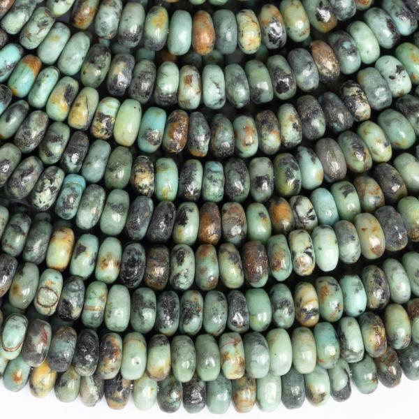 Tyrkys africk� kor�lky 4x2mm �zk� rondelky p�l���ra